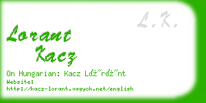 lorant kacz business card